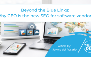 Featured image for Beyond the Blue Links: Why GEO is the new SEO for software vendors article