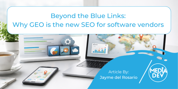 Featured image for Beyond the Blue Links: Why GEO is the new SEO for software vendors article